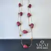 Çelik Doğal Taşlı Kolye
