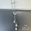 Çelik Sedef Taşlı İncili Kolye