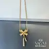 Çelik Zirkon Taşlı Fiyonk Kolye