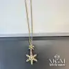 Çelik Zirkon Taşlı Kar Tanesi Kolye