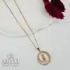 Çelik Zirkon Taşlı Kolye
