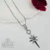 Çelik Zirkon Taşlı Kolye