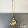 Çelik Zirkon Taşlı Yunus Balığı Kolye