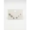 Çiçek Detaylı Altılı Küpe