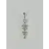 Çiçek Detaylı Sallantılı Göbek Piercing