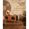 Çift Hoparlörlü Retro Bluetooth Speaker 1800mAh Bataryalı AUX USB SD Kartlı