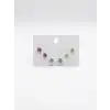 Çok Renkli Tektaş Altılı Küpe