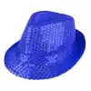 Disko  Mavi Payetli Fötr Şapka Yetişkin Boy