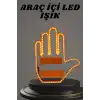 El Orta Parmak Led Kumandalı Araç İçi Reflektör Arka Cam El Simgesi