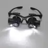Gözlük Modeli 10x 15x 20x 25x Lens,2led Işıklı,büyüteç