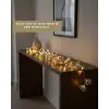 Gümüş Yaprak Tasarımlı LED Işık Pilli Ev ve Vitrin Dekoru