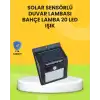 Güneş Paneli ile Şarj Olan 20 LED Dış Mekan Hareket Sensörlü Lamba