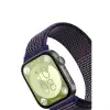 Huawei Fit 4 Hasırlı Cırtcırtlı Kordon (saat Değildir) - Mavi-beyaz