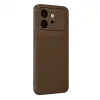 Huawei Honor 600 Auto Focus Karbon Kapak - Kahverengi