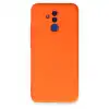 Huawei Mate 20 Lite Kılıf Nano İçi Kadife Silikon - Turuncu