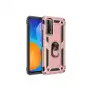 Huawei P Smart 2021 Kılıf Sofya Yüzüklü Silikon Kapak - Rose