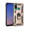 Huawei P40 Lite E Kılıf Sofya Yüzüklü Silikon Kapak - Gold