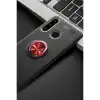 Huawei Y6p Kılıf Range Yüzüklü Silikon - Siyah-kırmızı