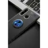 Huawei Y6p Kılıf Range Yüzüklü Silikon - Siyah-mavi