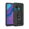 Huawei Y6p Kılıf Sofya Yüzüklü Silikon Kapak - Siyah