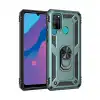 Huawei Y6p Kılıf Sofya Yüzüklü Silikon Kapak - Yeşil