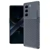 İnfinix Hot 50 4g Kılıf Auto Focus Karbon Kapak - Lacivert