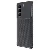 İnfinix Hot 50 4g Kılıf Auto Focus Karbon Kapak - Siyah