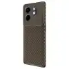 İnfinix Smart 9 Kılıf Auto Focus Karbon Kapak - Kahverengi