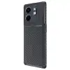 İnfinix Smart 9 Kılıf Auto Focus Karbon Kapak - Siyah