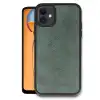 İphone 11 Kılıf Aras Deri Kapak - Koyu Yeşil