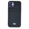 İphone 12 Kılıf Kelvin Kartvizitli Silikon - Lacivert