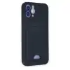 İphone 12 Kılıf Kelvin Kartvizitli Silikon - Lacivert