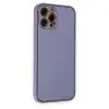 İphone 12 Pro Kılıf Coco Deri Silikon Kapak - Açık Lila