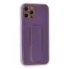 İphone 12 Pro Kılıf Coco Karbon Standlı Kapak - Mor
