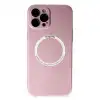 İphone 12 Pro Kılıf Jack Magneticsafe Lens Silikon - Rose Gold