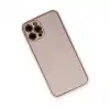 İphone 12 Pro Max Kılıf Coco Deri Silikon Kapak - Pudra