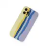 İphone 12 Pro Max Kılıf Ebruli Lansman Silikon - Sarı-lila