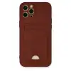 İphone 12 Pro Max Kılıf Kelvin Kartvizitli Silikon - Bordo