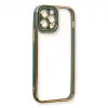 İphone 12 Pro Max Kılıf Liva Lens Silikon - Yeşil