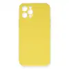 İphone 12 Pro Max Kılıf Nano İçi Kadife Silikon - Sarı