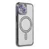 İphone 13 Kılıf Joke Simli Magneticsafe Kılıf - Derin Mor