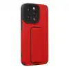 İphone 13 Pro Kılıf Mega Standlı Silikon - Kırmızı