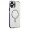 İphone 13 Pro Max Kılıf Magneticsafe Lazer Silikon - Mor