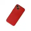İphone 14 Plus Kılıf Coco Deri Silikon Kapak - Kırmızı