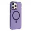 İphone 14 Pro Max Kılıf Tron Şeffaf Magsafe Kapak - Derin Mor