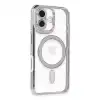İphone 16 Kılıf Joke Simli Magneticsafe Kılıf - Gümüş