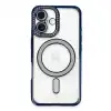 İphone 16 Kılıf Joke Simli Magneticsafe Kılıf - Lacivert