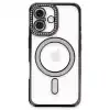 İphone 16 Plus Kılıf Joke Simli Magneticsafe Kılıf - Siyah