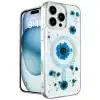 İphone 16 Pro Kılıf Daisy Simli Magsafe Kapak - Mavi