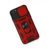 İphone 6 Kılıf Pars Lens Yüzüklü Silikon - Kırmızı